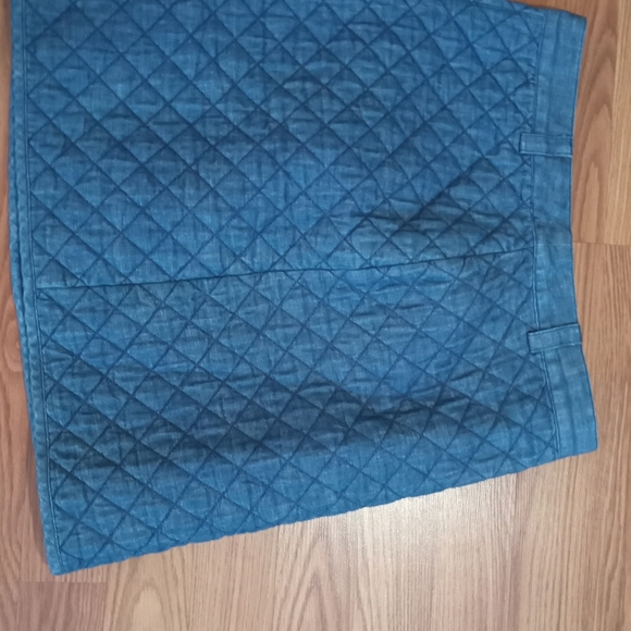 BROOKS BROTHERS Red Fleece Womens' Blue Denim Quilted Mini Skirt Size 2 - Picture 2 of 3